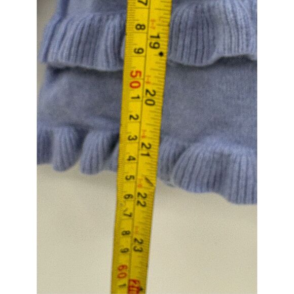 Tyler Boe Cashmere Sweater Women‎ Small Pullover Blue Ruffle Bottom Long Sleeve - Picture 6 of 8